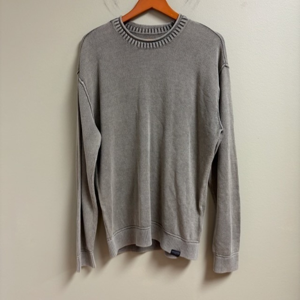 Hollister Mens Green Roll Neck Sweater Size L Distressed Faded Grunge Streetwear